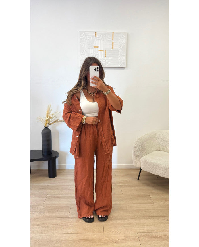 Ensemble 100% Lin Taupe