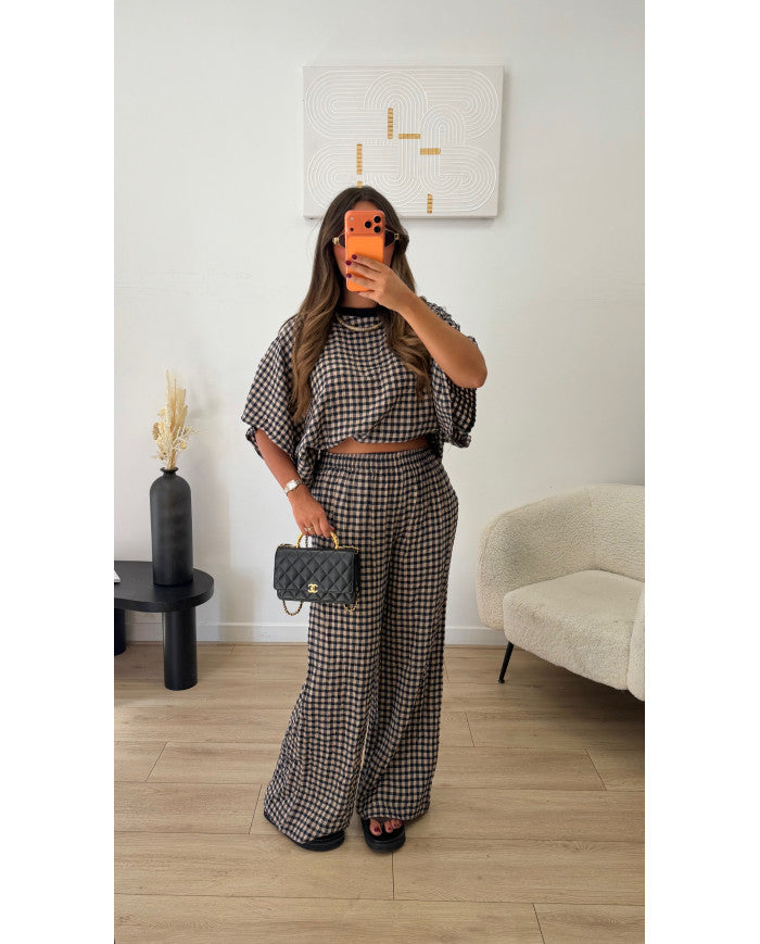 Ensemble à carreaux Loose Choco
