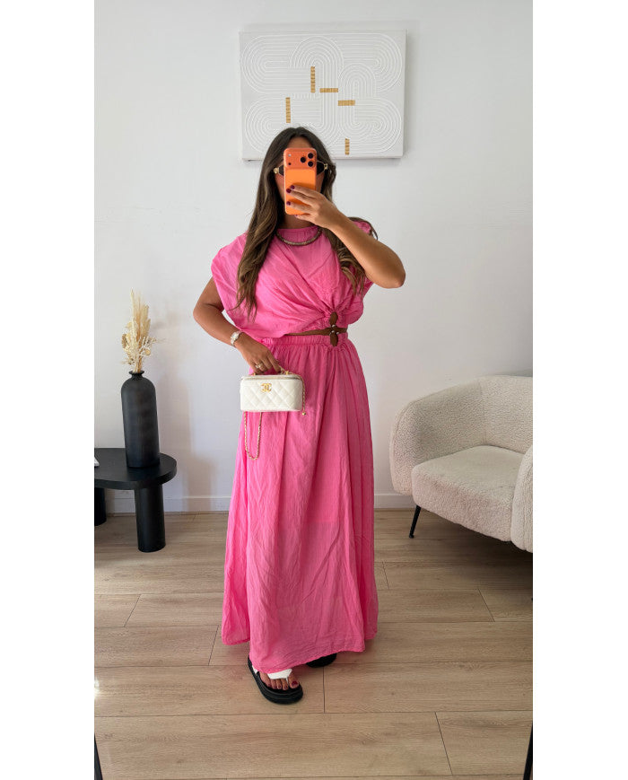 Ensemble Jupe Longue anneaux Noir