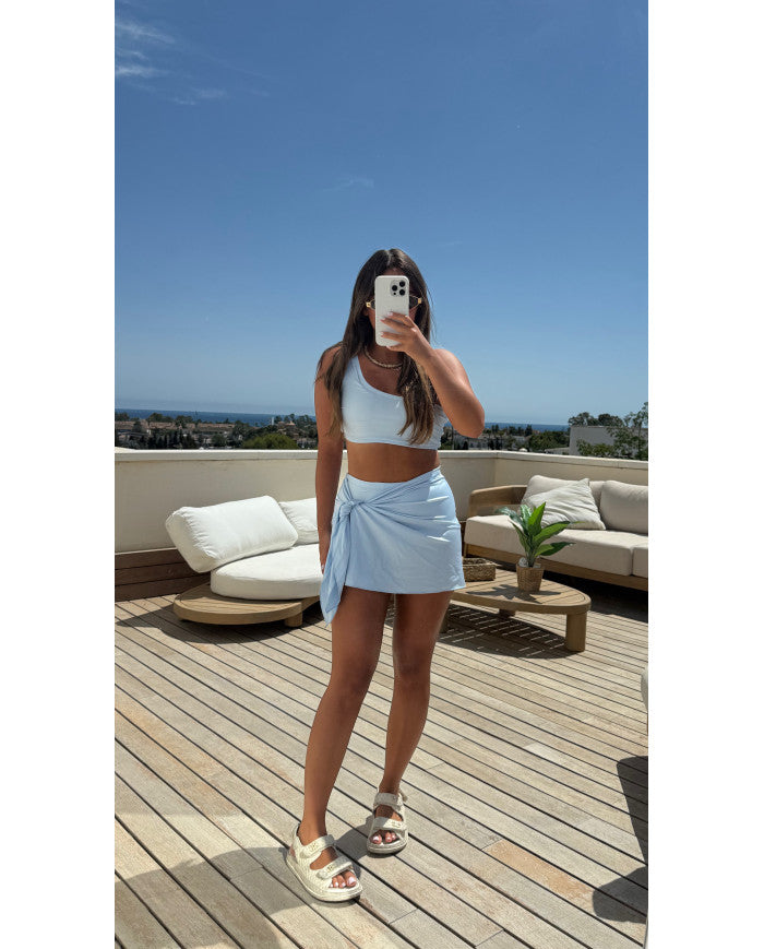 Maillot de Bain 3 pièces Uni Bleu ciel