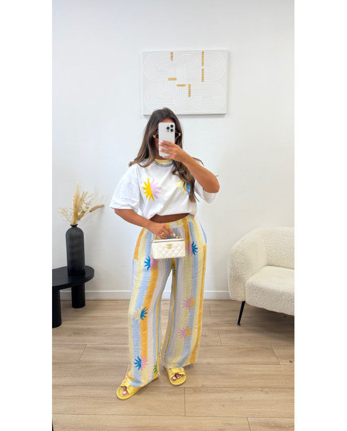 T-shirt multi soleil Jaune