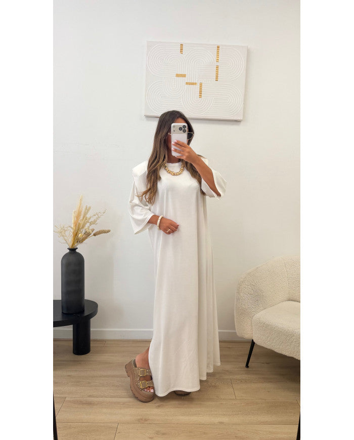 Robe épaulette Viscose Camel